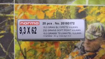 Norma Vulkan 9,3x62 232 grains