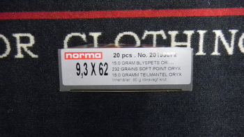 Norma Oryx 9,3x62 232 grs